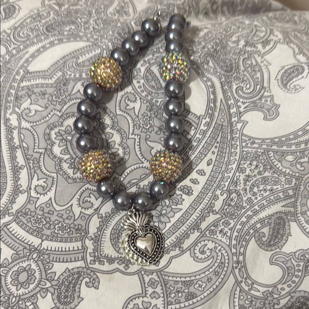 Elegant Silver and Gold Beaded Necklace